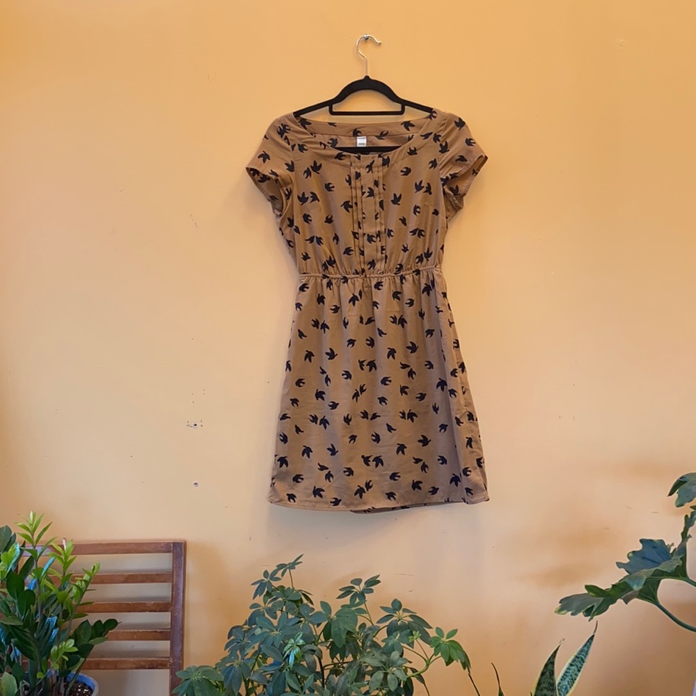XS Old Navy bird print mini dress